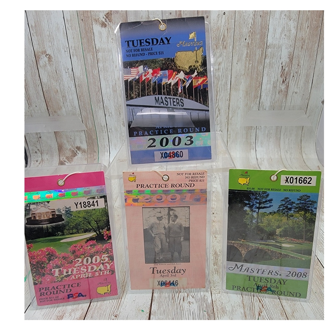 Lot Of 4 Masters Tournament Practice Round Tickets 2001 03 05 08